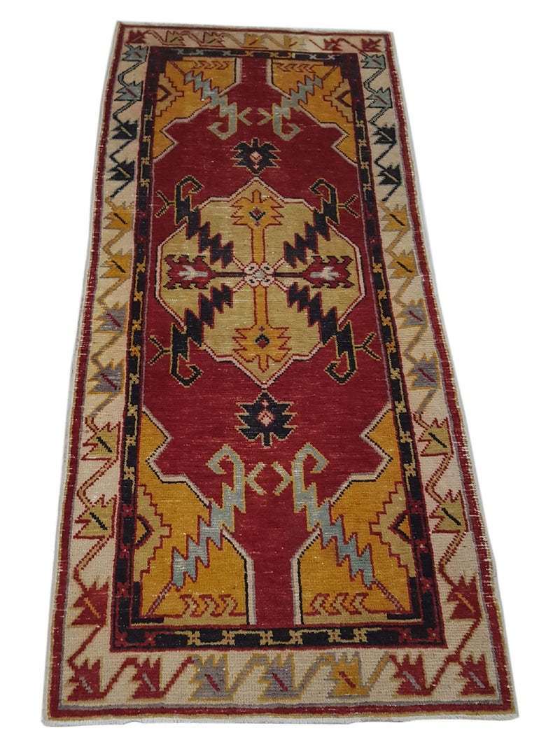 Pacific Anatolian 42019 Red Yellow Traditional Hand Knotted Rug