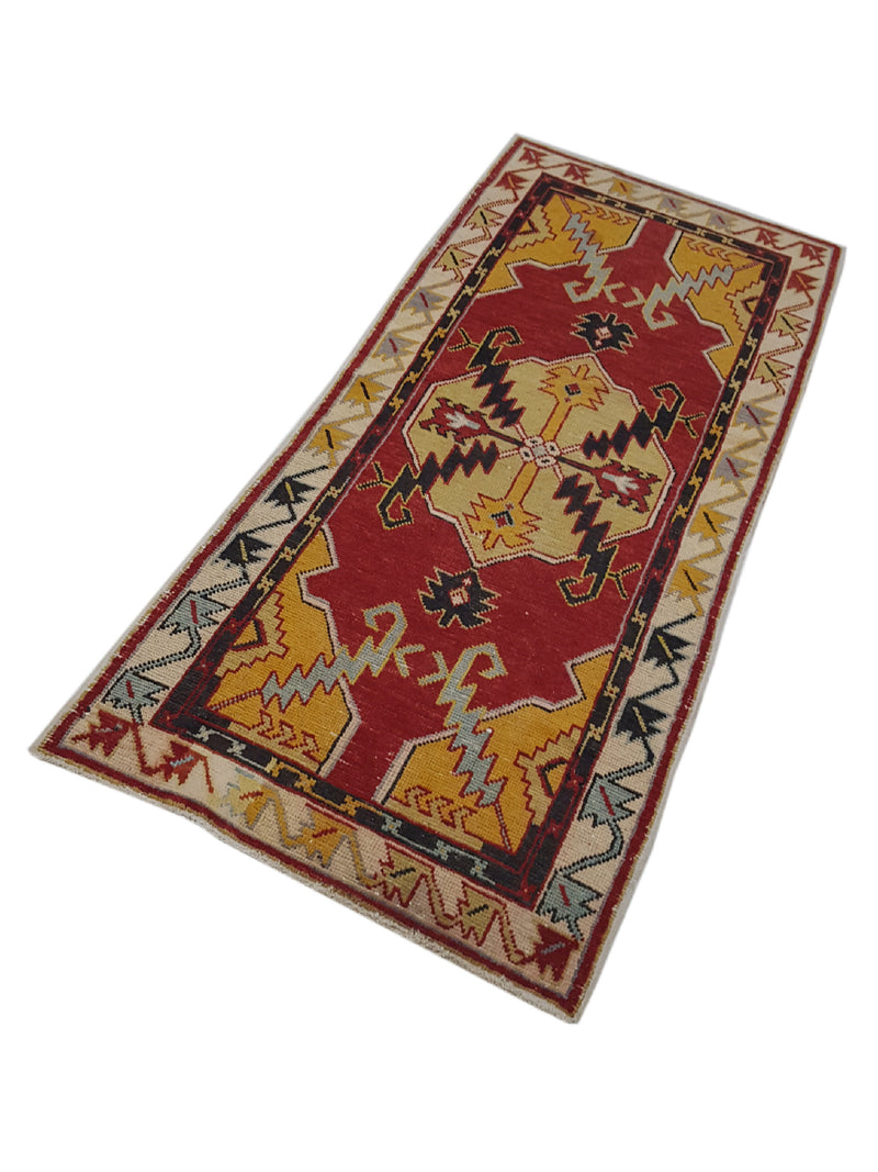 Pacific Anatolian 42019 Red Yellow Traditional Hand Knotted Rug