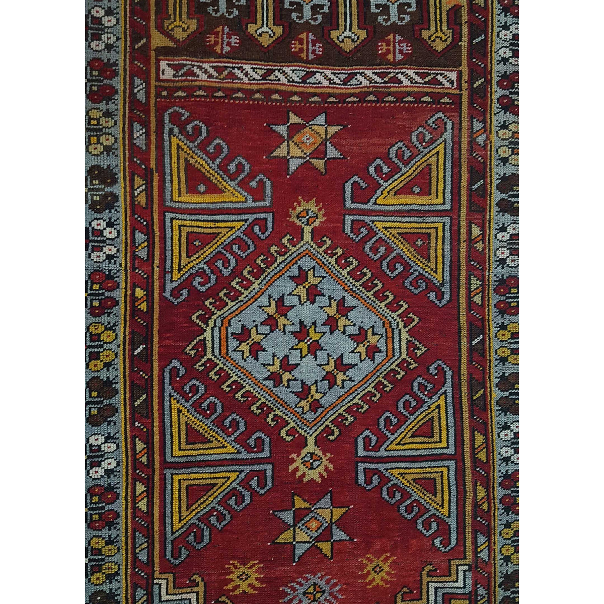 Pacific Anatolian 42031 Red Blue Traditional Hand Knotted Rug