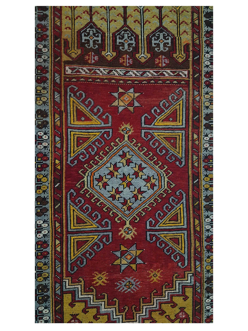 Pacific Anatolian 42031 Red Blue Traditional Hand Knotted Rug
