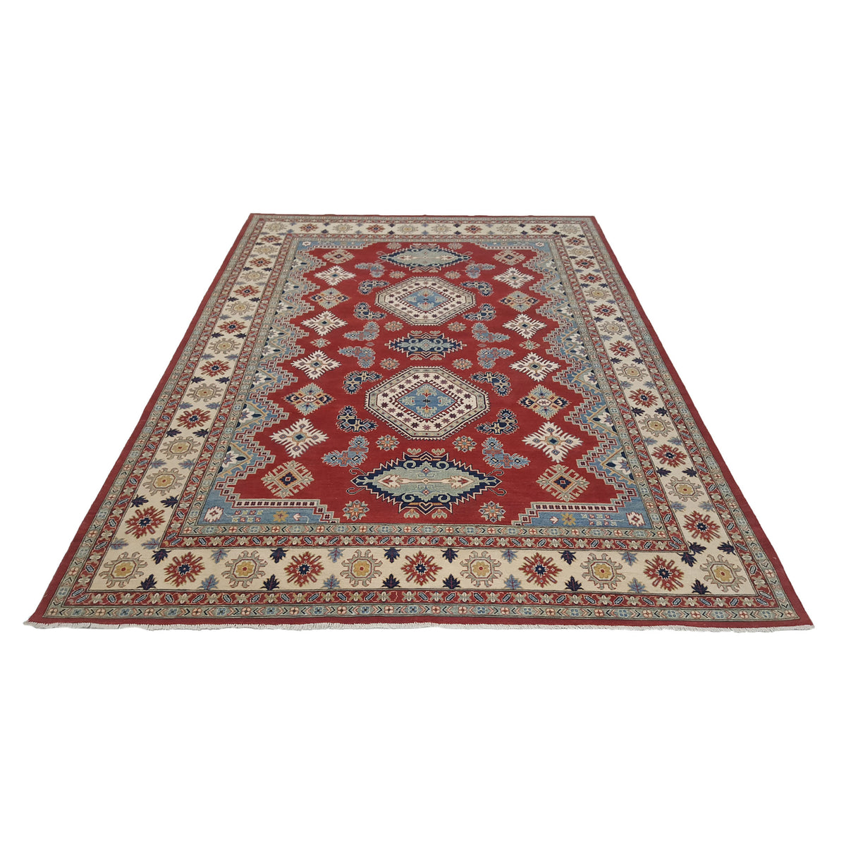 Pacific Kazak 42054 Red Ivory Traditional Hand Knotted Rug
