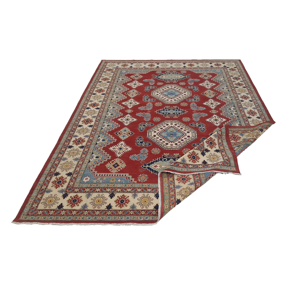 Pacific Kazak 42054 Red Ivory Traditional Hand Knotted Rug