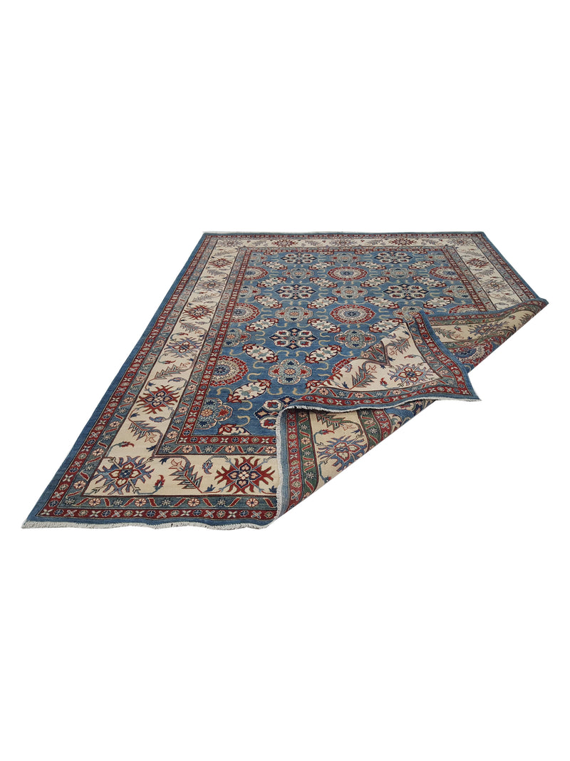 Pacific Kazak 42057 Lt.Blue Ivory Traditional Hand Knotted Rug