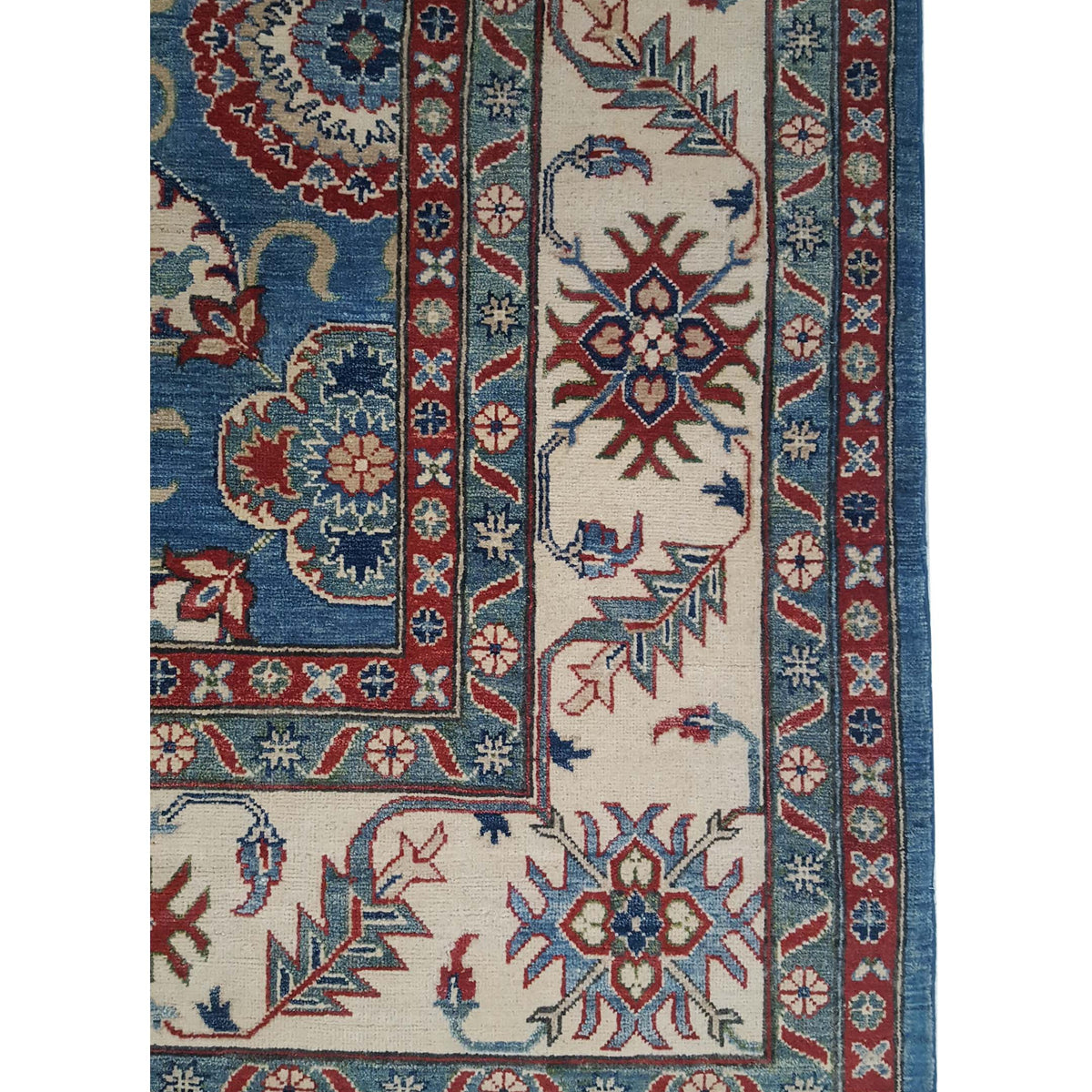 Pacific Kazak 42057 Lt.Blue Ivory Traditional Hand Knotted Rug