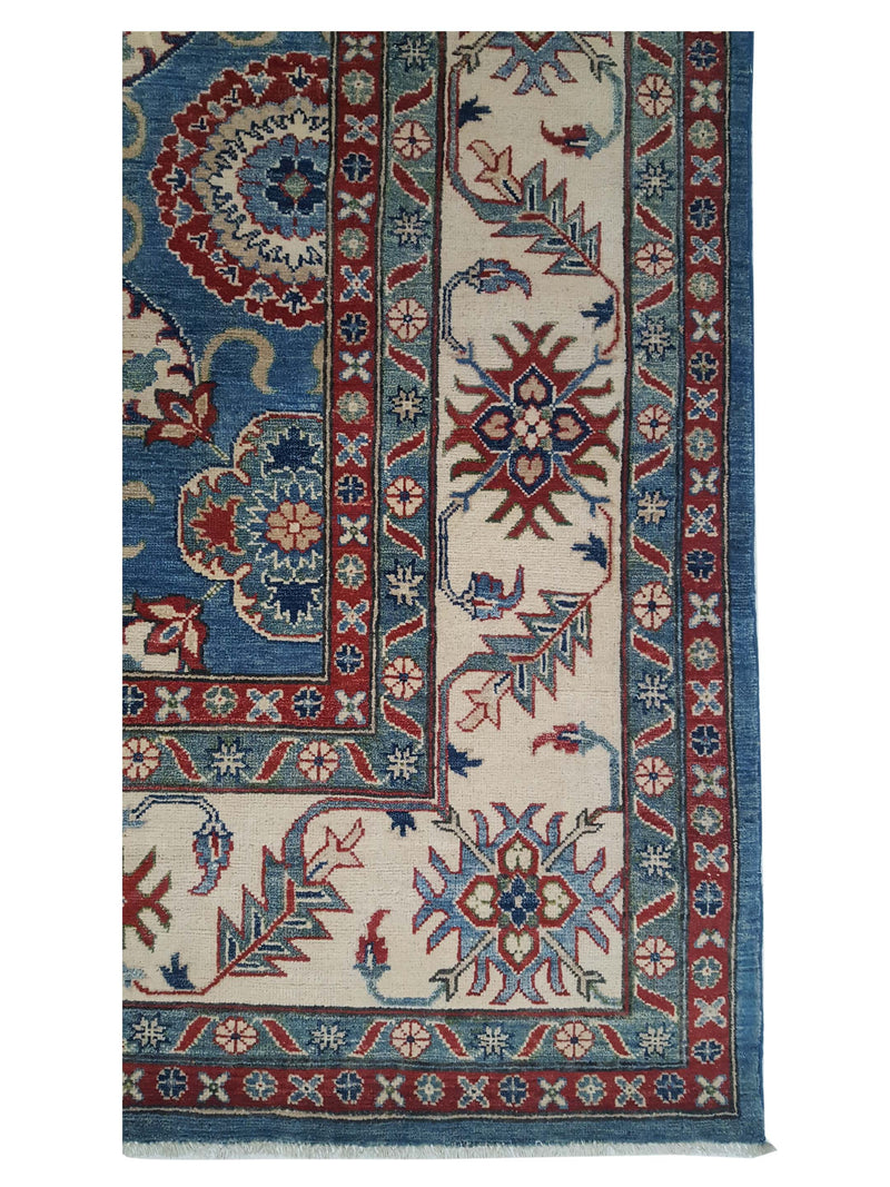 Pacific Kazak 42057 Lt.Blue Ivory Traditional Hand Knotted Rug