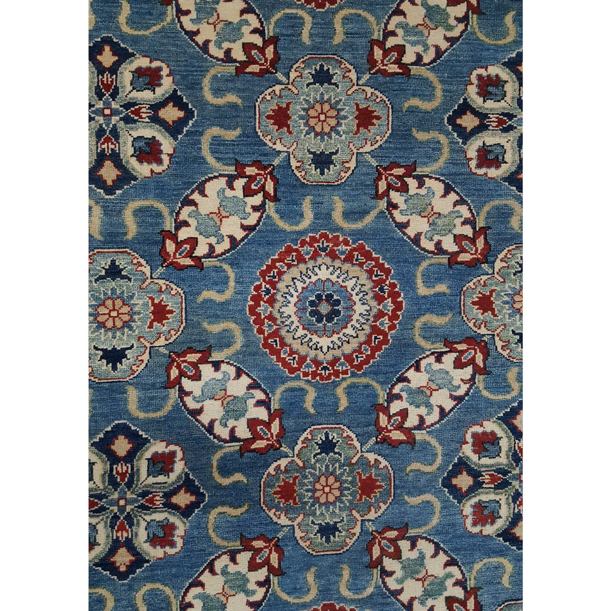 Pacific Kazak 42057 Lt.Blue Ivory Traditional Hand Knotted Rug