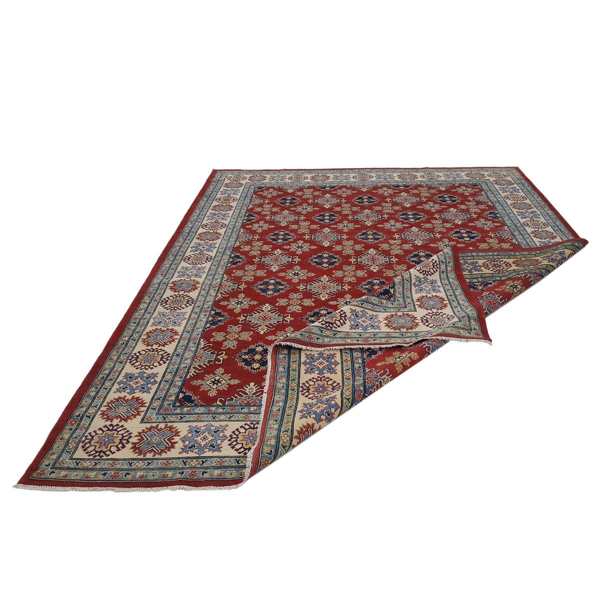 Pacific Kazak 42059 Red Ivory Traditional Hand Knotted Rug