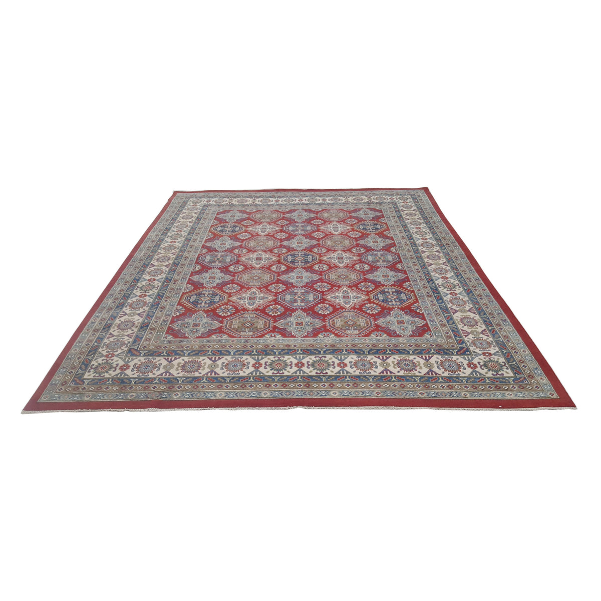 Pacific Kazak 42062 Red Ivory Traditional Hand Knotted Rug