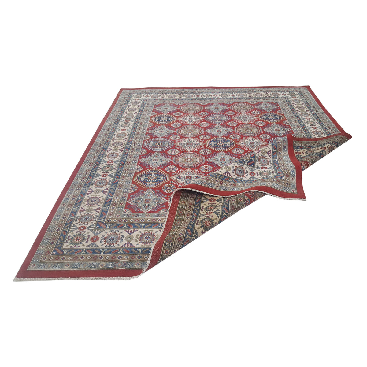 Pacific Kazak 42062 Red Ivory Traditional Hand Knotted Rug