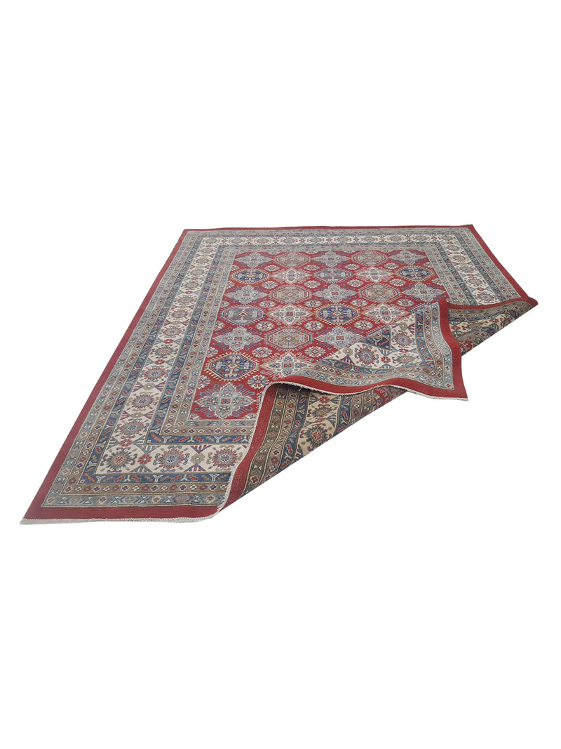 Pacific Kazak 42062 Red Ivory Traditional Hand Knotted Rug