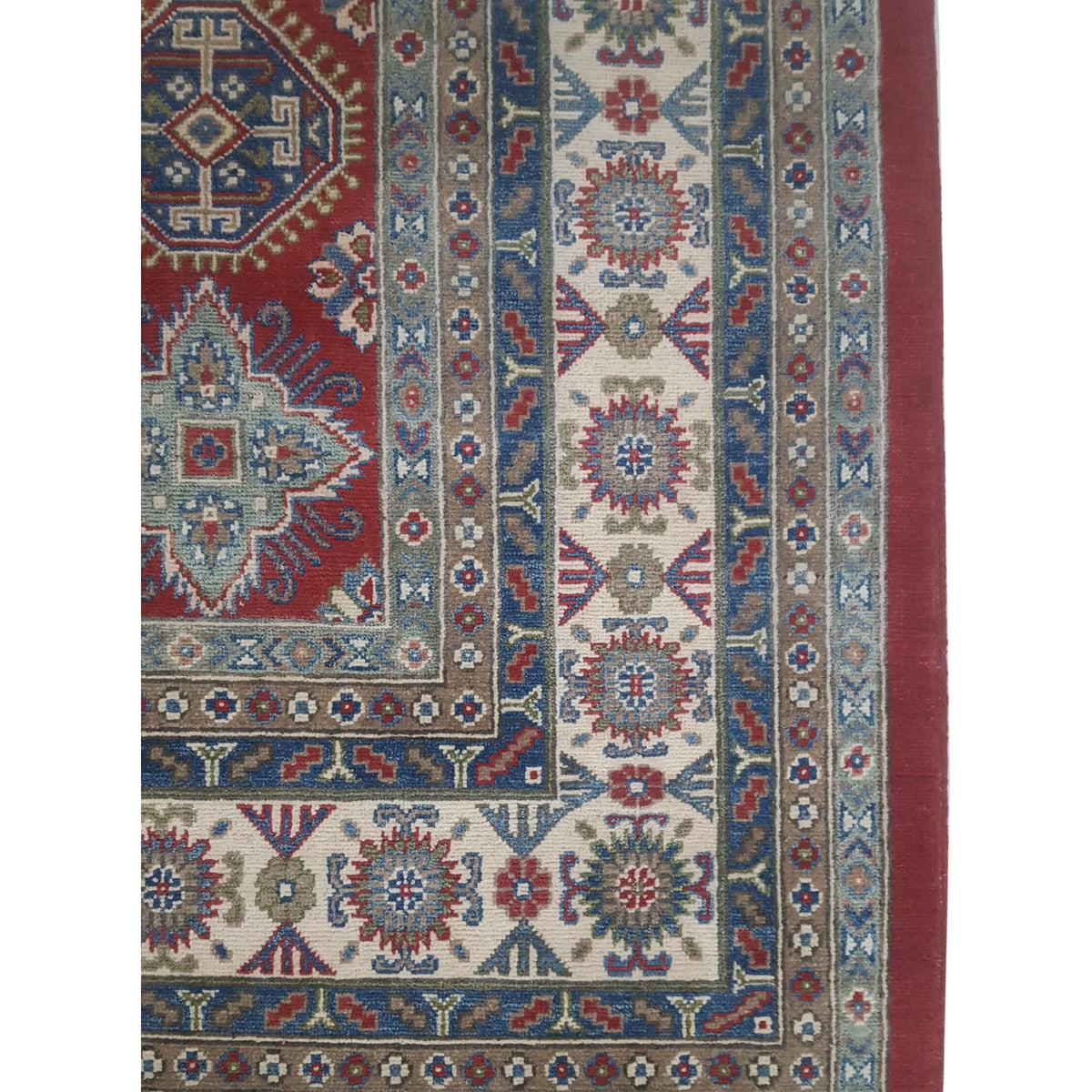 Pacific Kazak 42062 Red Ivory Traditional Hand Knotted Rug