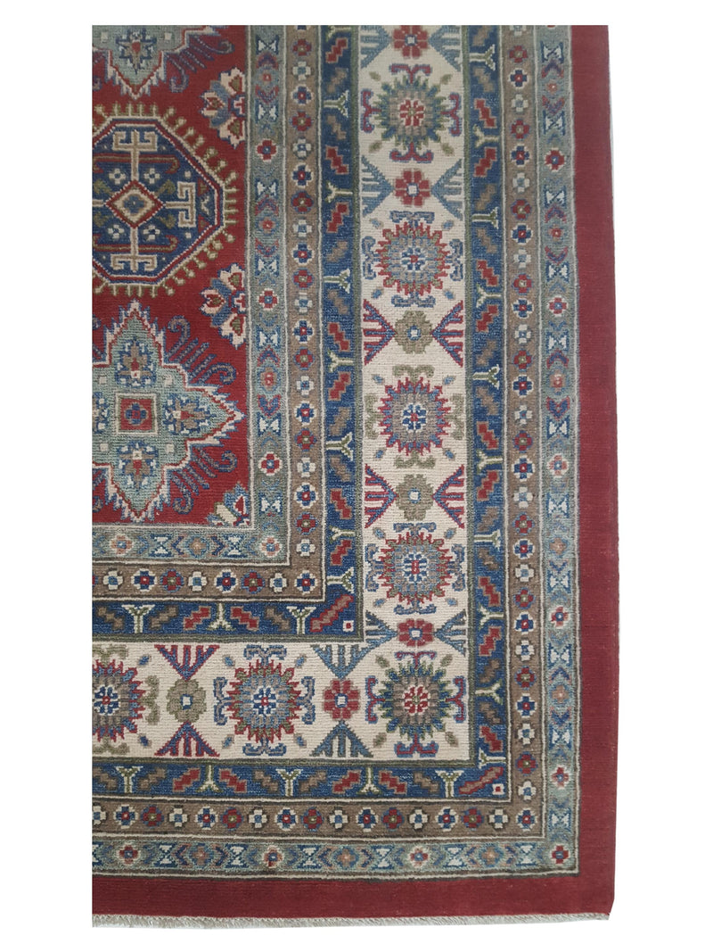 Pacific Kazak 42062 Red Ivory Traditional Hand Knotted Rug