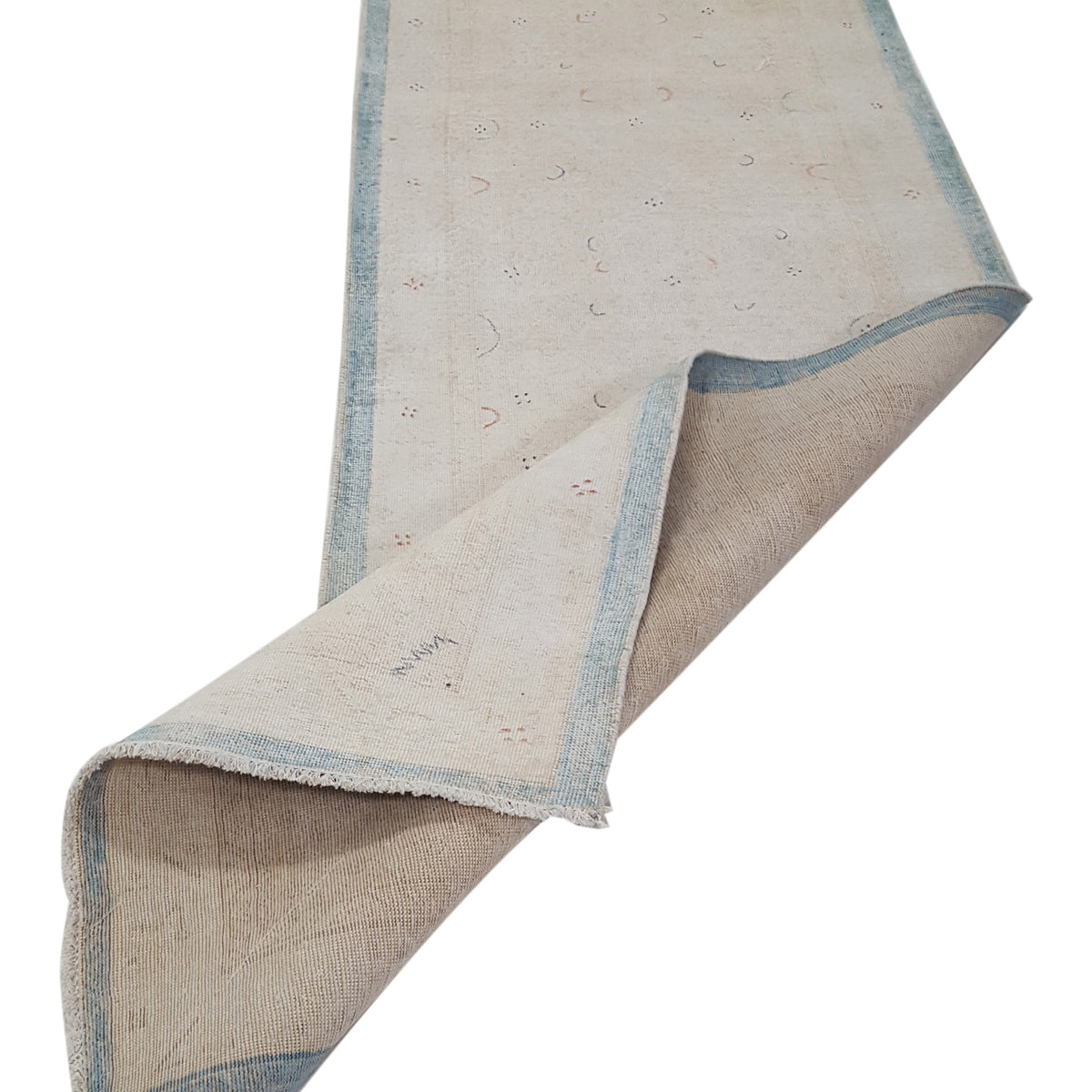 Pacific Vintage 42102 Ivory Blue Vintage Hand Knotted Rug