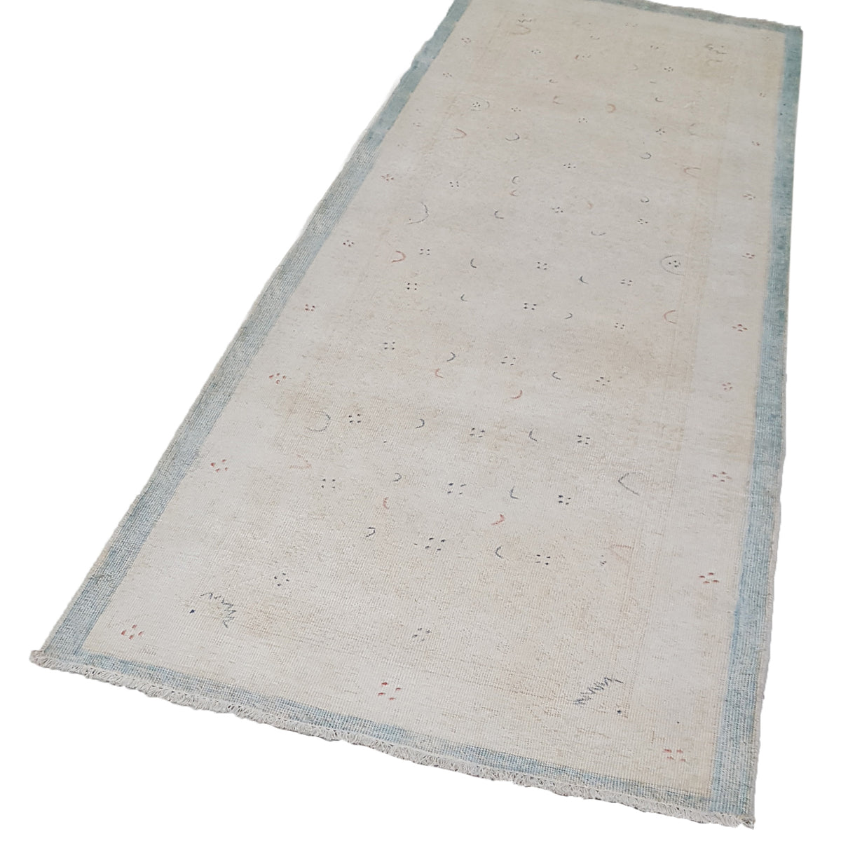 Pacific Vintage 42102 Ivory Blue Vintage Hand Knotted Rug
