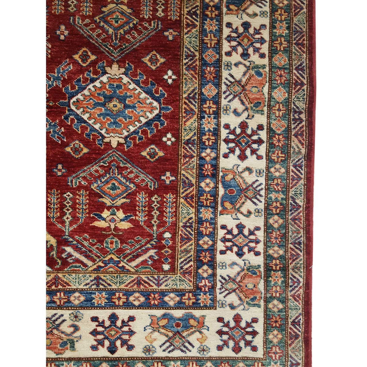 Pacific Kazak Artisan 42112 Red Ivory Traditional Hand Knotted Rug