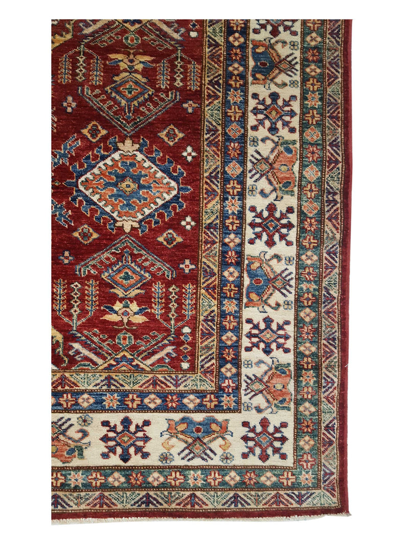 Pacific Kazak Artisan 42112 Red Ivory Traditional Hand Knotted Rug