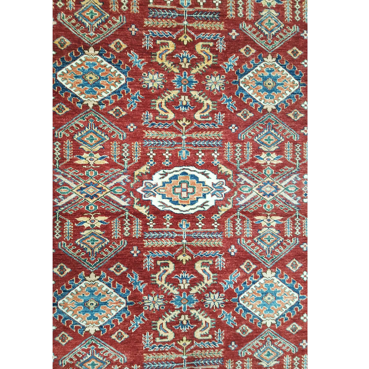 Pacific Kazak Artisan 42112 Red Ivory Traditional Hand Knotted Rug