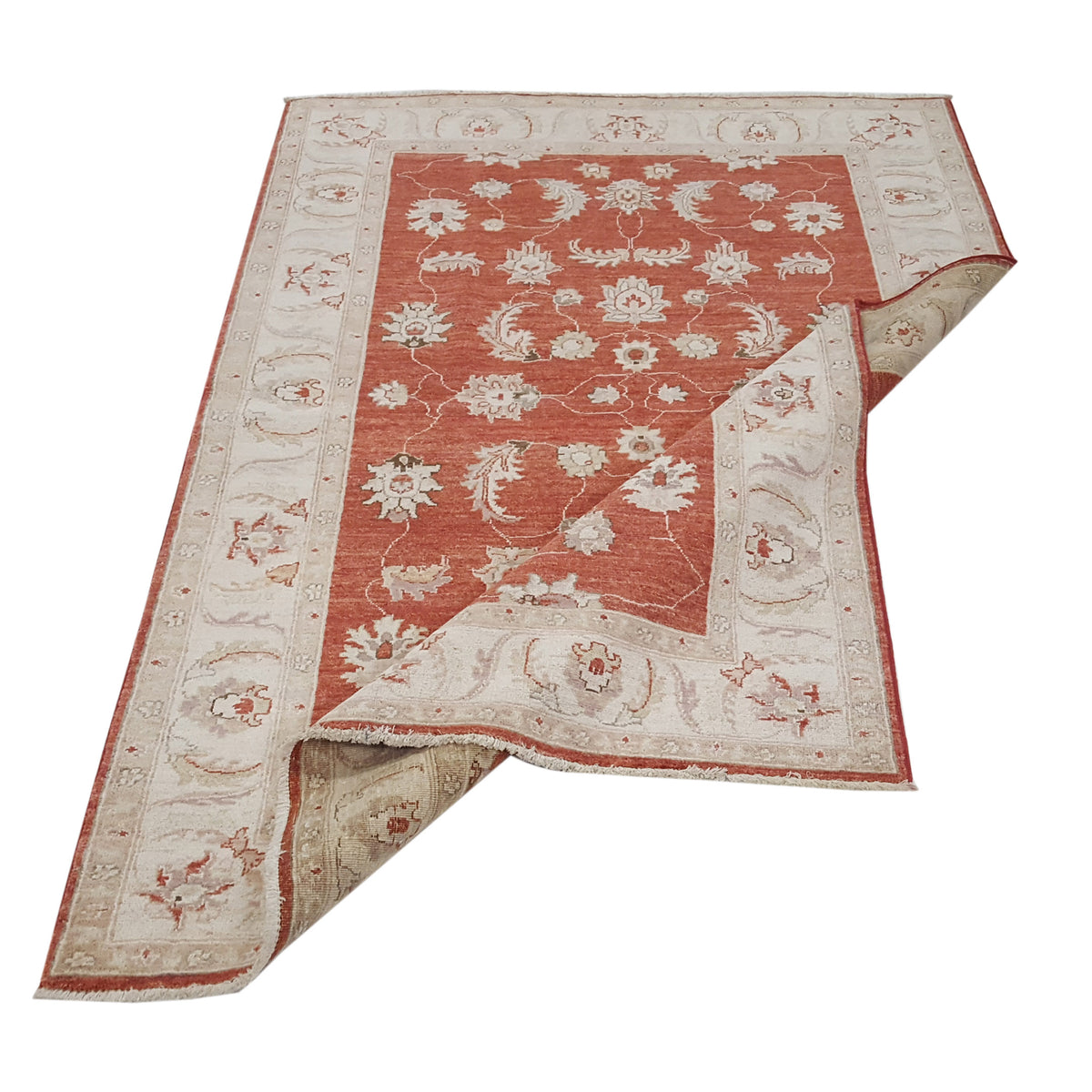 Pacific Ziegler 42126 Red Ivory Transitional Hand Knotted Rug