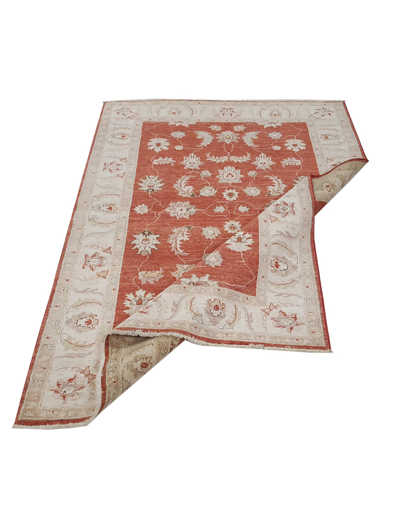 Pacific Ziegler 42126 Red Ivory Transitional Hand Knotted Rug