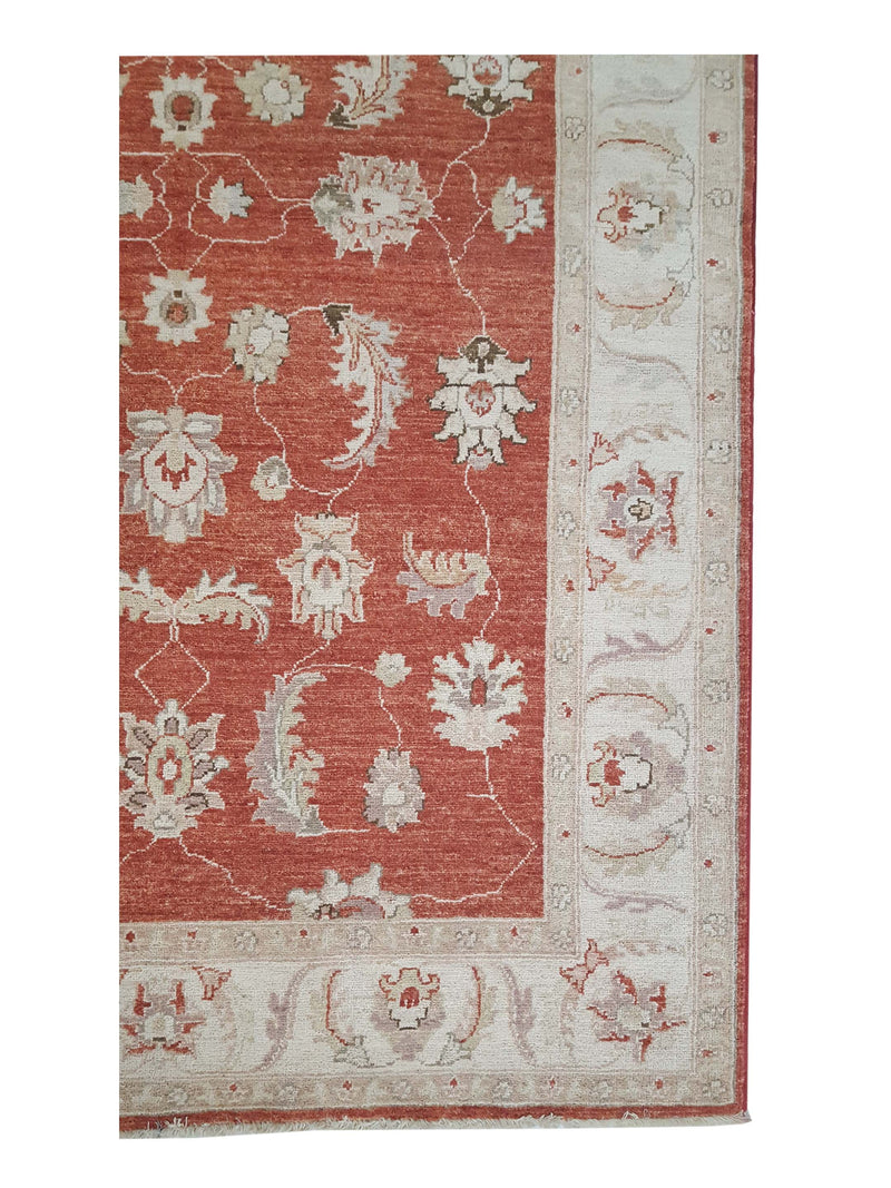 Pacific Ziegler 42126 Red Ivory Transitional Hand Knotted Rug