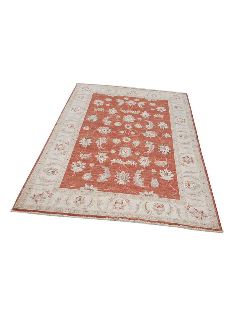 Pacific Ziegler 42126 Red Ivory Transitional Hand Knotted Rug