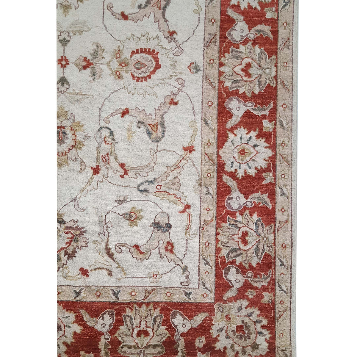 Pacific Ziegler 42127 Ivory Red Transitional Hand Knotted Rug