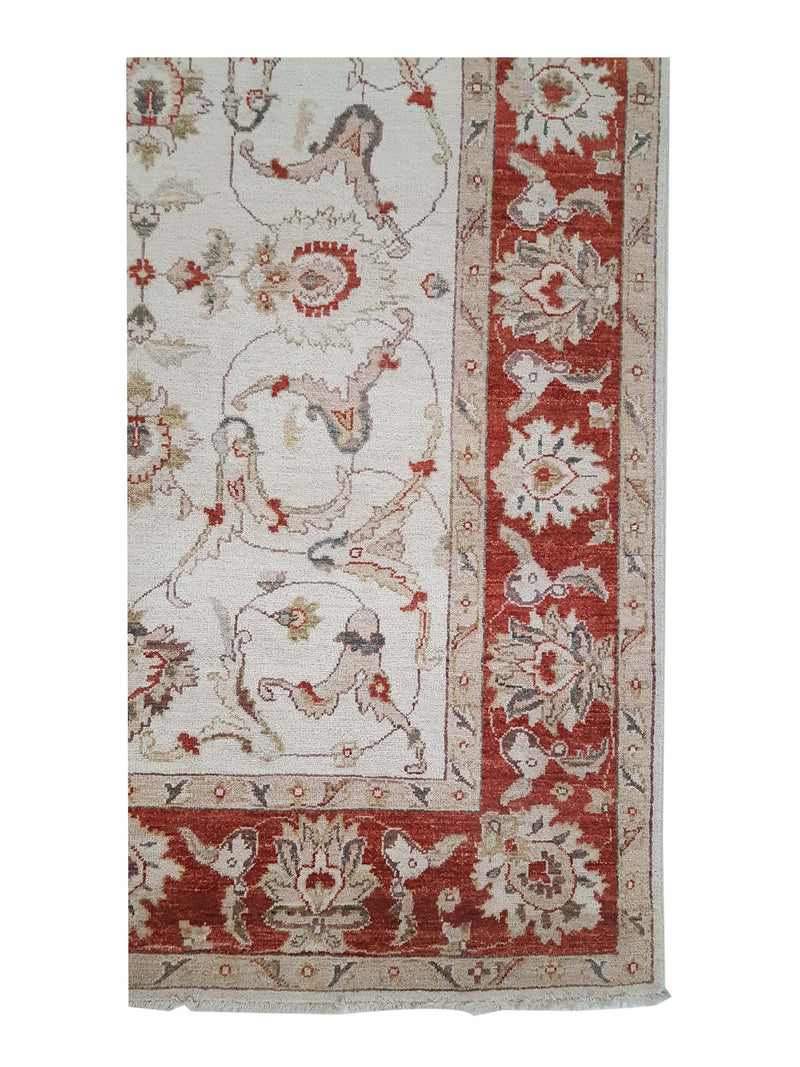 Pacific Ziegler 42127 Ivory Red Transitional Hand Knotted Rug