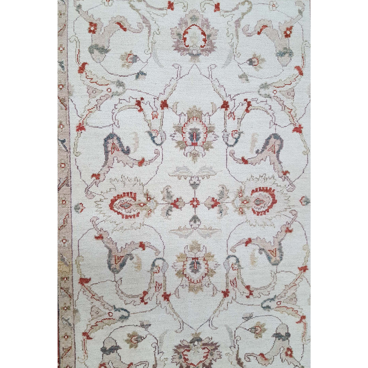 Pacific Ziegler 42127 Ivory Red Transitional Hand Knotted Rug