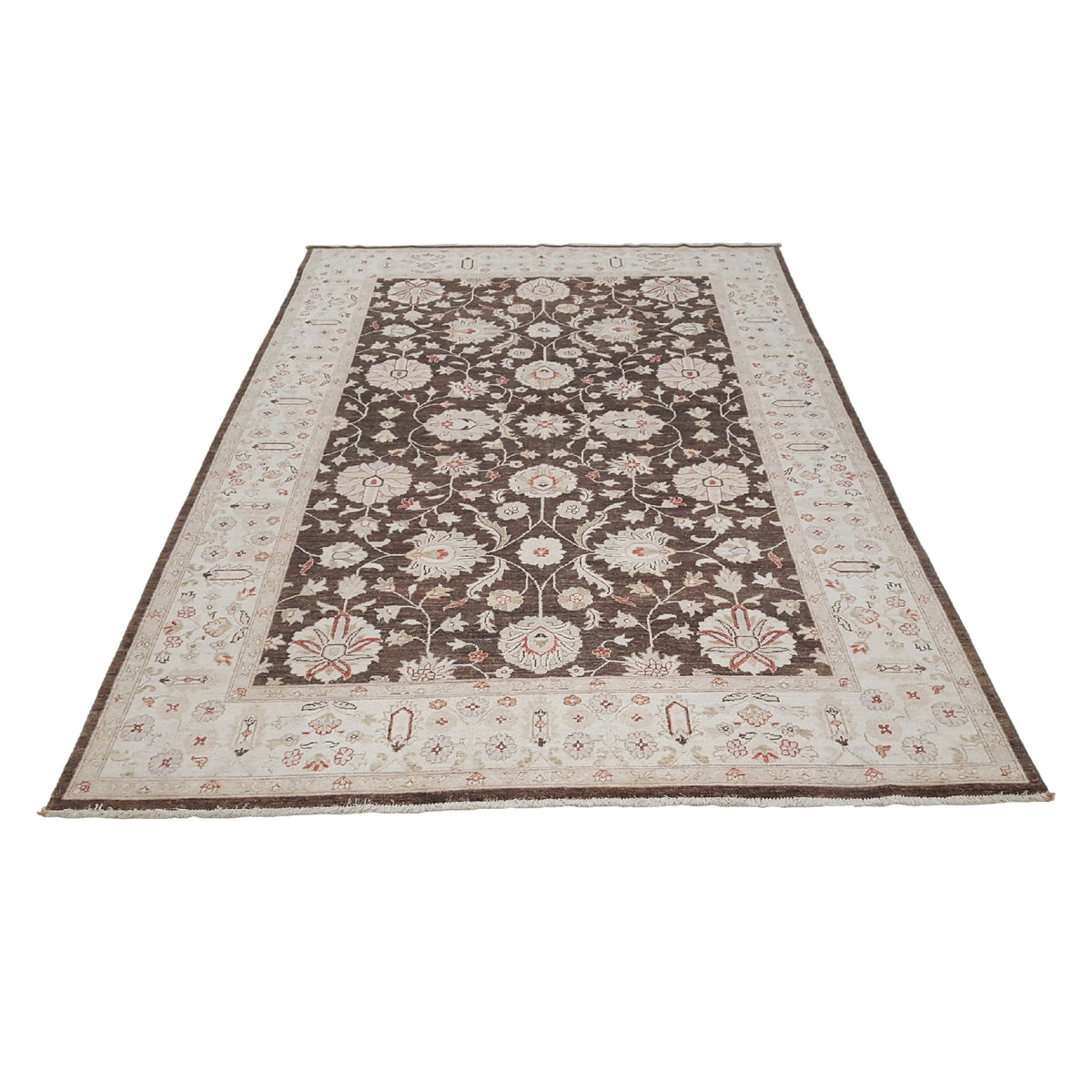 Pacific Ziegler 42137 Brown Ivory Transitional Hand Knotted Rug