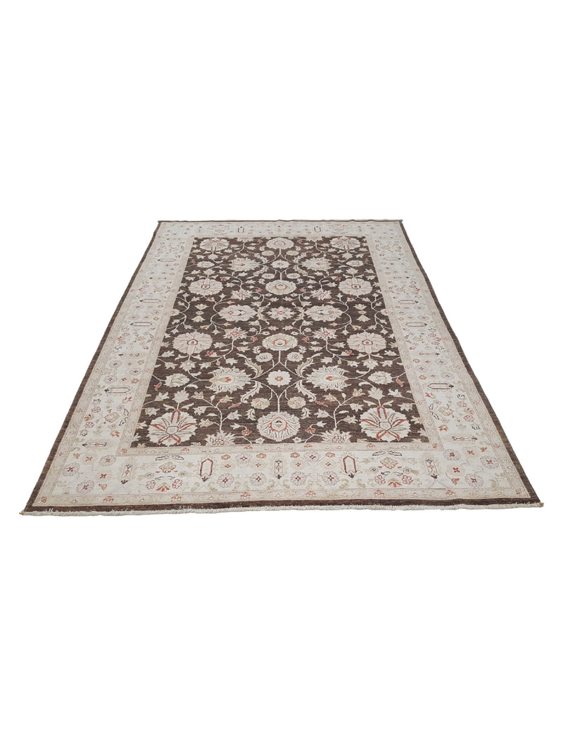 Pacific Ziegler 42137 Brown Ivory Transitional Hand Knotted Rug