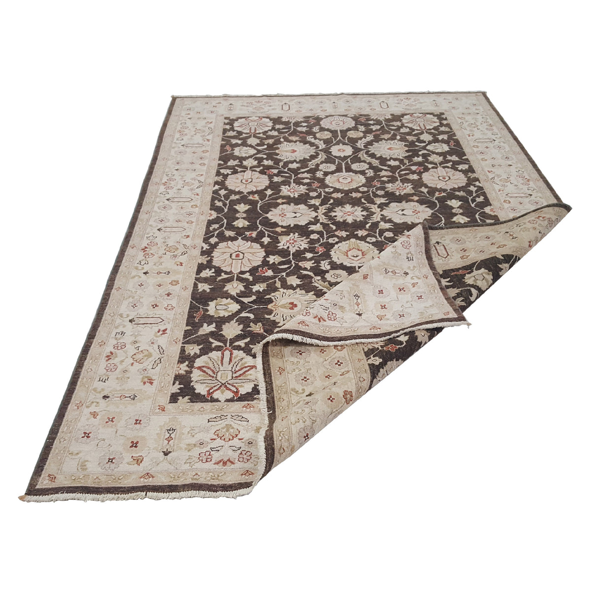 Pacific Ziegler 42137 Brown Ivory Transitional Hand Knotted Rug