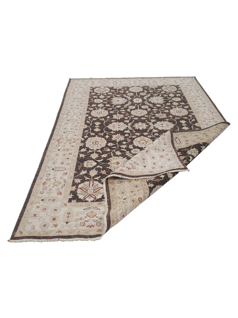 Pacific Ziegler 42137 Brown Ivory Transitional Hand Knotted Rug