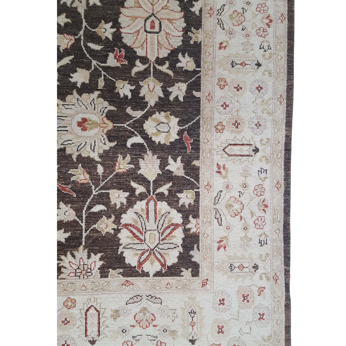 Pacific Ziegler 42137 Brown Ivory Transitional Hand Knotted Rug