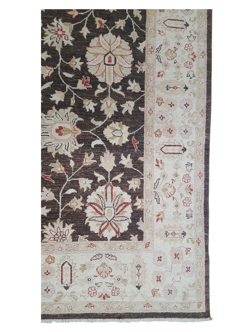 Pacific Ziegler 42137 Brown Ivory Transitional Hand Knotted Rug