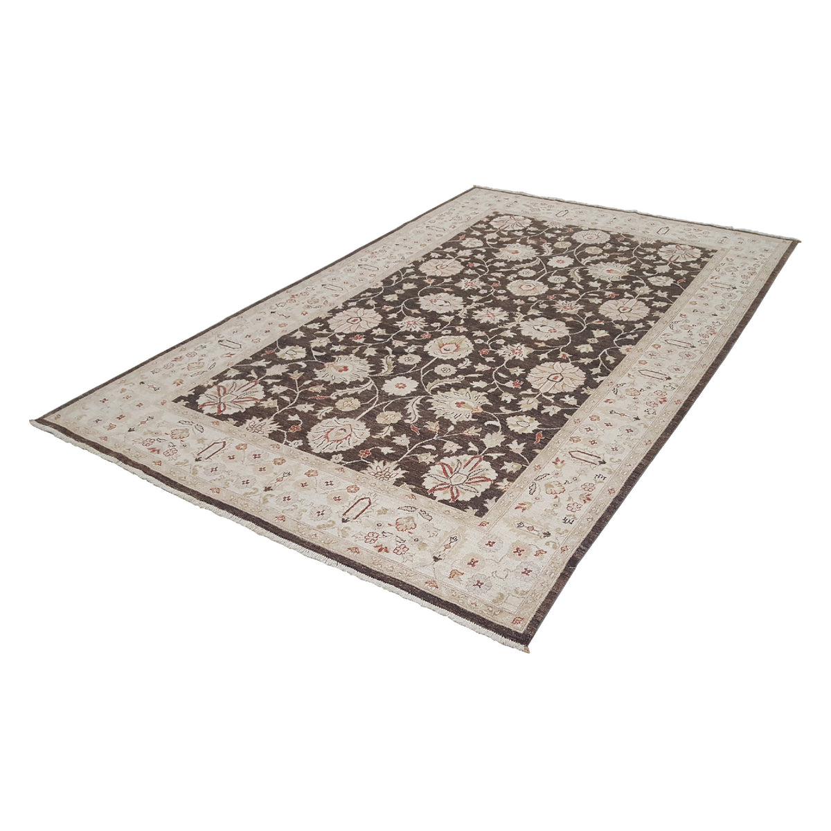 Pacific Ziegler 42137 Brown Ivory Transitional Hand Knotted Rug