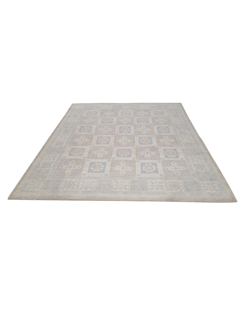 Pacific Ziegler 42142 Beige Lt.Blue Transitional Hand Knotted Rug