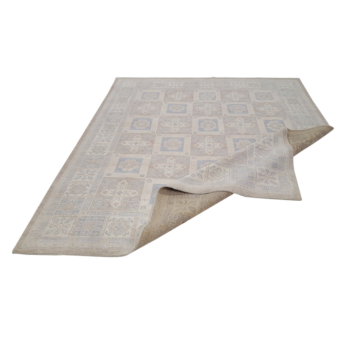 Pacific Ziegler 42142 Beige Lt.Blue Transitional Hand Knotted Rug