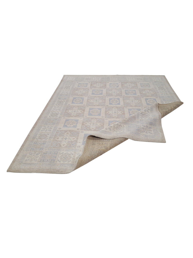 Pacific Ziegler 42142 Beige Lt.Blue Transitional Hand Knotted Rug