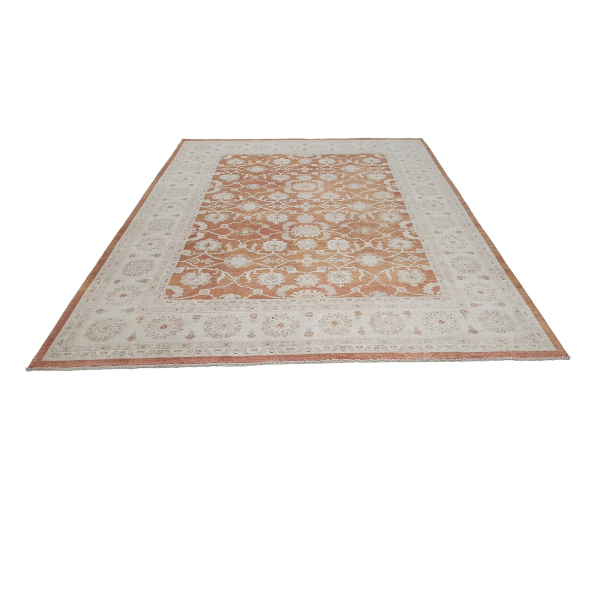 Pacific Ziegler 42149 Rust Ivory Transitional Hand Knotted Rug