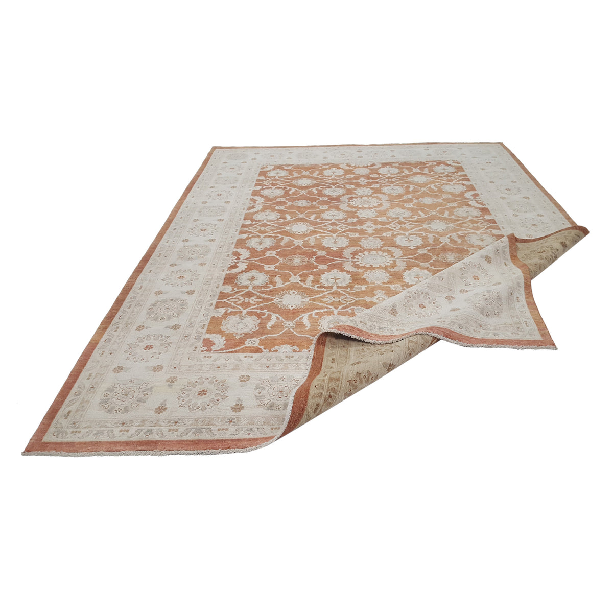 Pacific Ziegler 42149 Rust Ivory Transitional Hand Knotted Rug