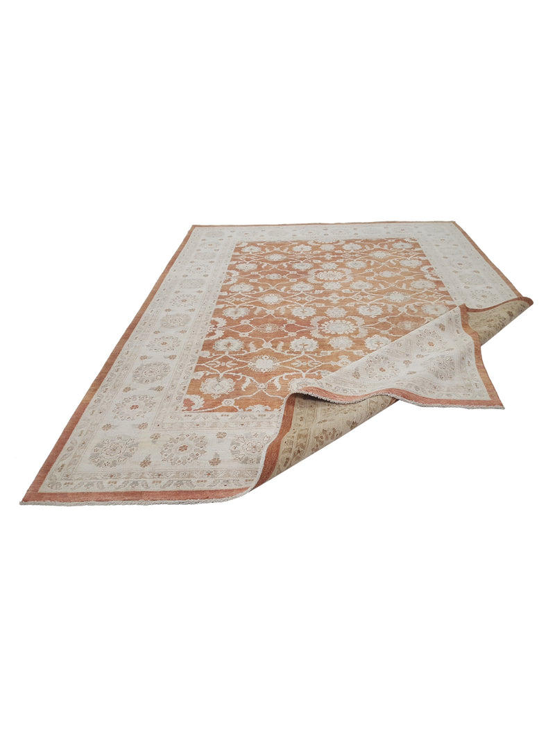Pacific Ziegler 42149 Rust Ivory Transitional Hand Knotted Rug