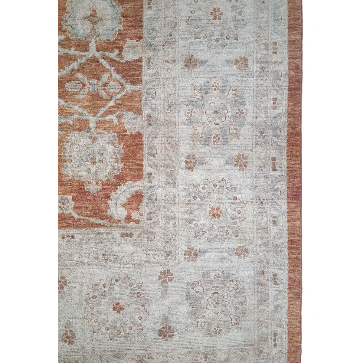 Pacific Ziegler 42149 Rust Ivory Transitional Hand Knotted Rug