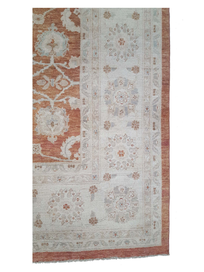 Pacific Ziegler 42149 Rust Ivory Transitional Hand Knotted Rug