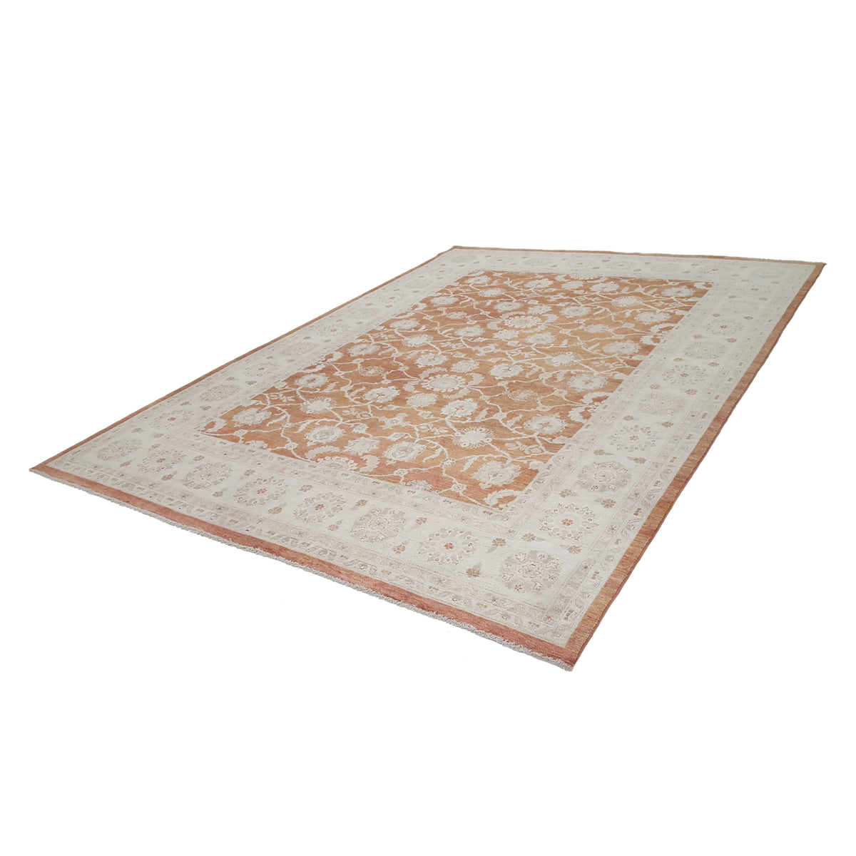 Pacific Ziegler 42149 Rust Ivory Transitional Hand Knotted Rug
