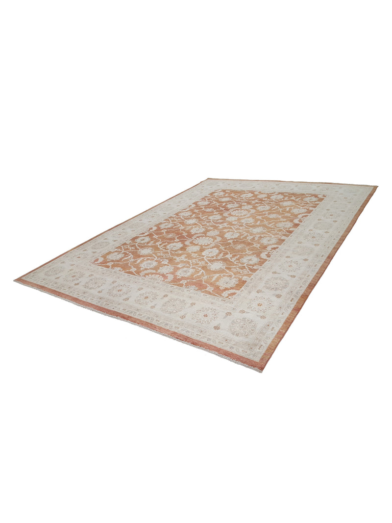 Pacific Ziegler 42149 Rust Ivory Transitional Hand Knotted Rug