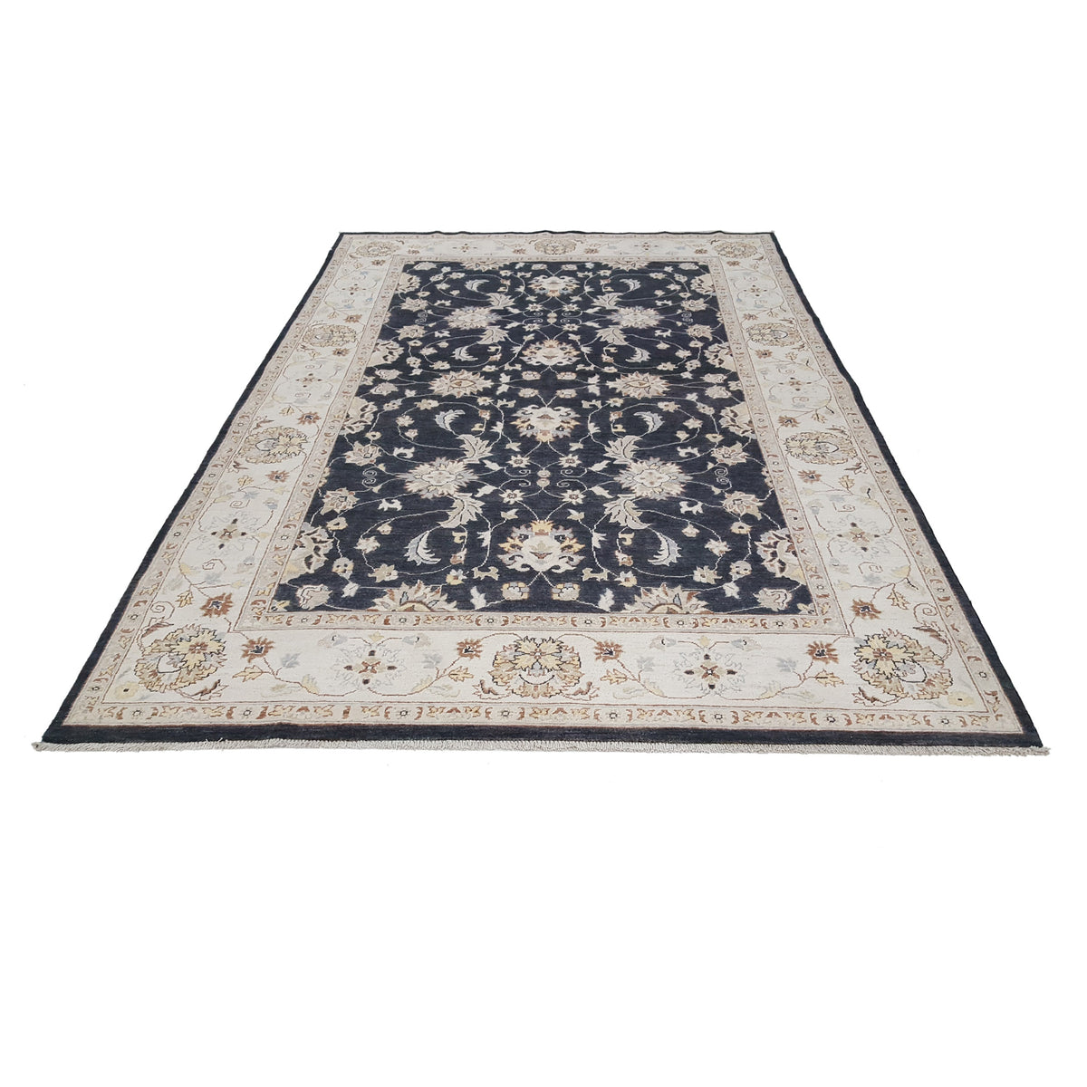 Pacific Ziegler 42157 Black Ivory Transitional Hand Knotted Rug