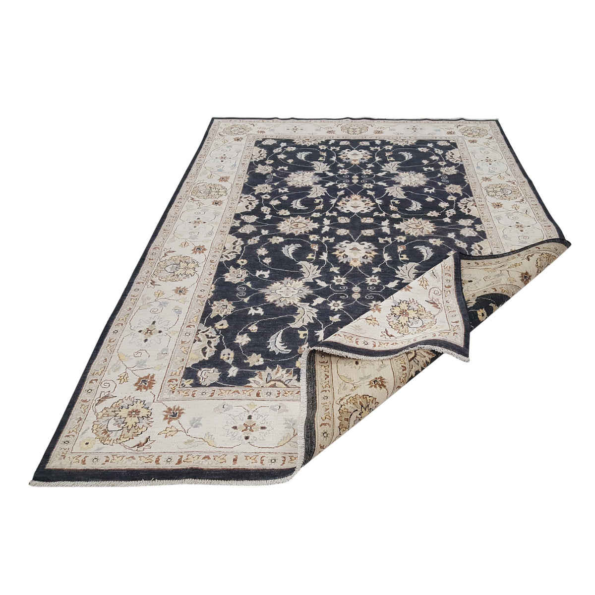 Pacific Ziegler 42157 Black Ivory Transitional Hand Knotted Rug
