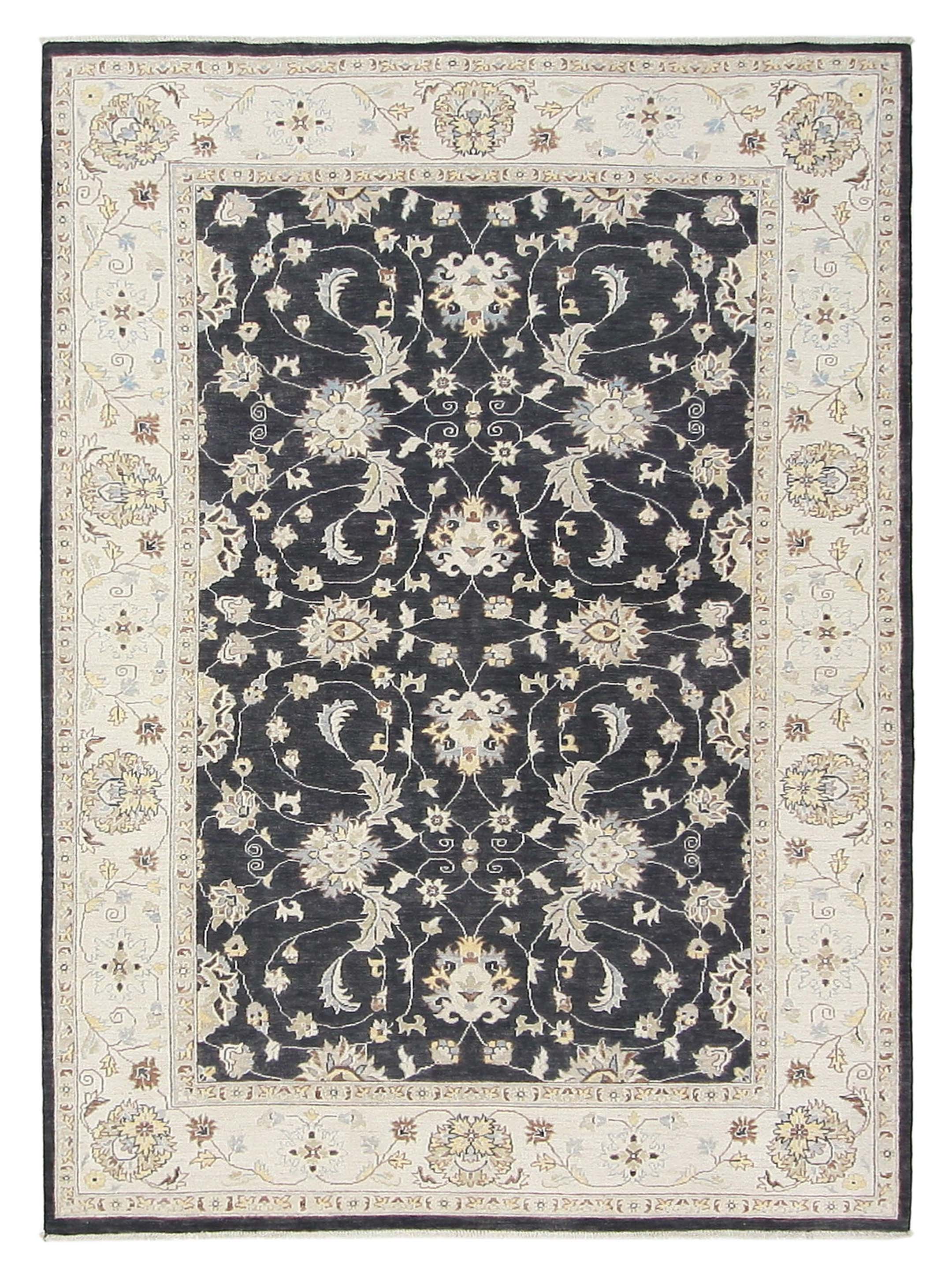 Pacific Ziegler 42157 Black Ivory Transitional Hand Knotted Rug ...