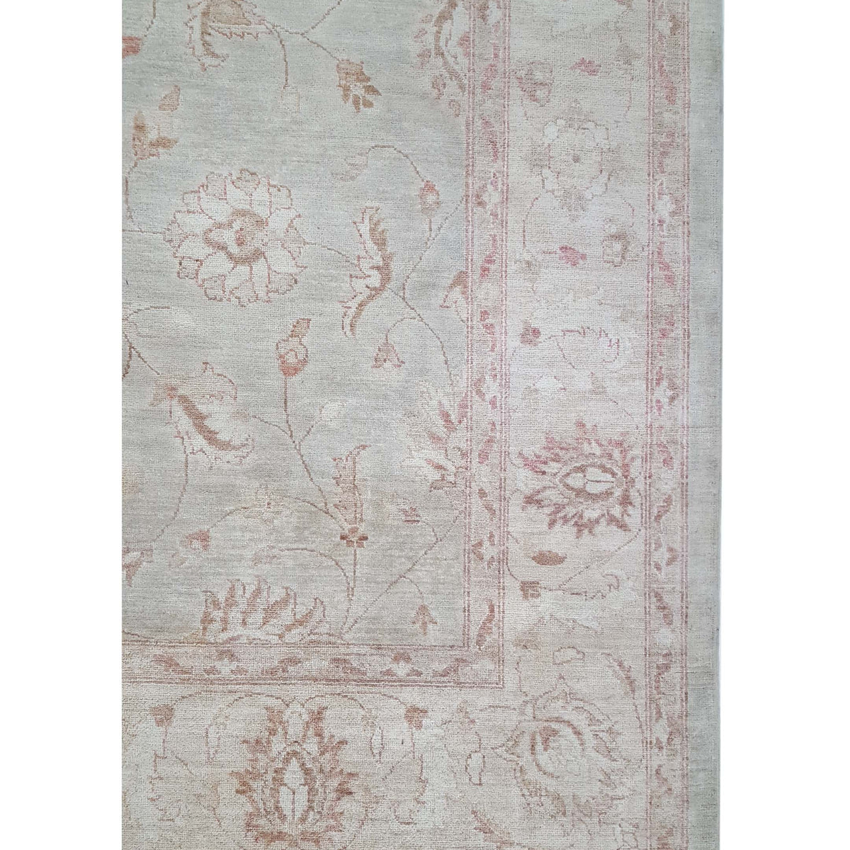 Pacific Ziegler 42158 Grey Ivory Transitional Hand Knotted Rug