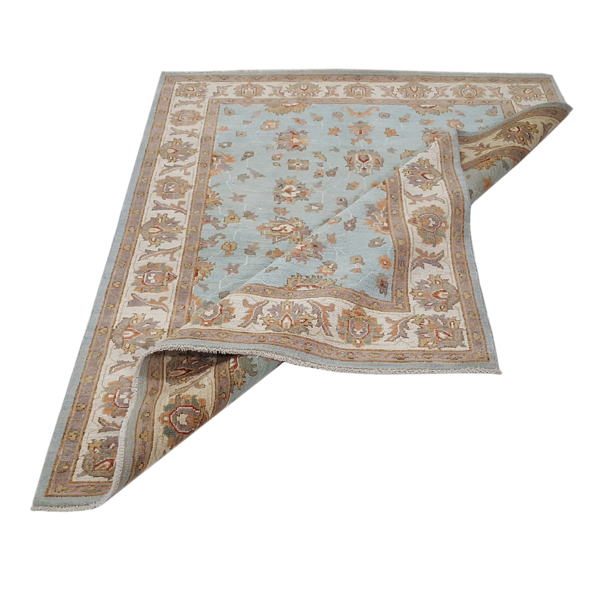 Pacific Ziegler 42161 Blue Ivory Transitional Hand Knotted Rug
